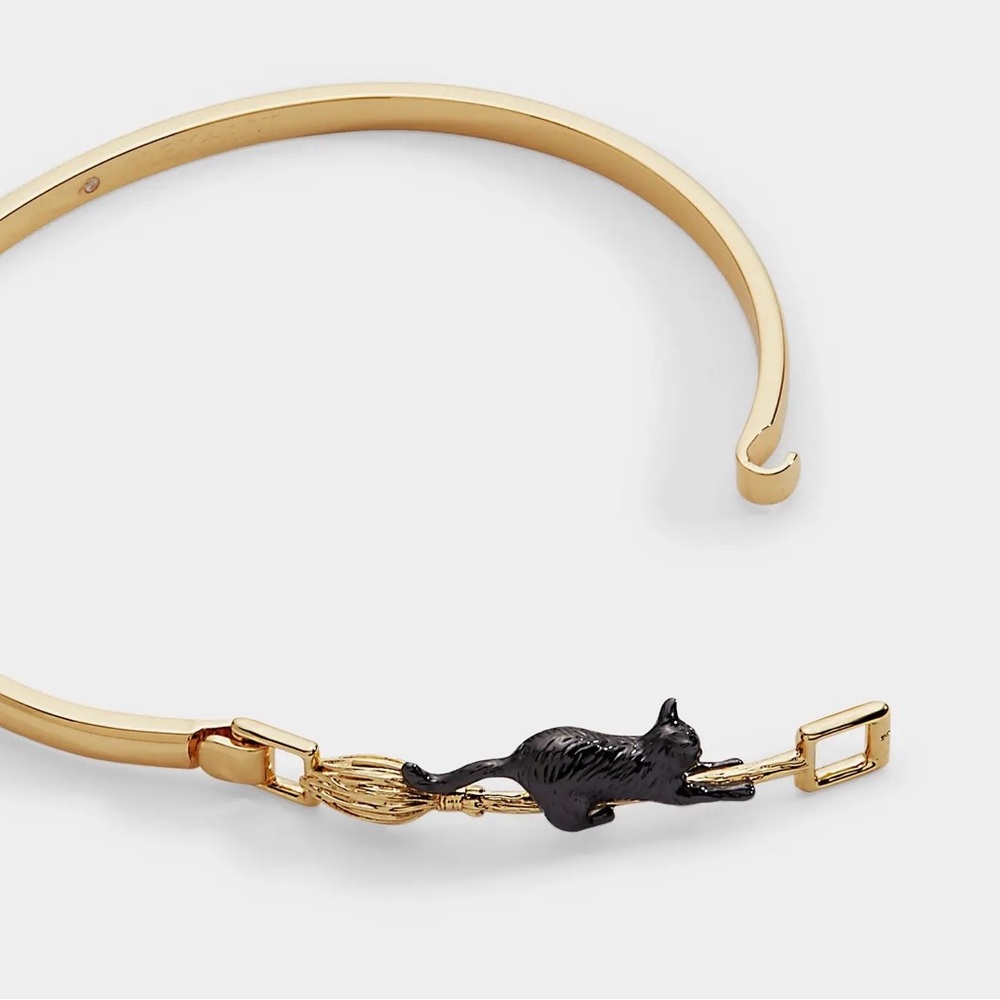 Alex and Ani Gold and Black Cat Accent Bangle Bracelet - Women Accessories